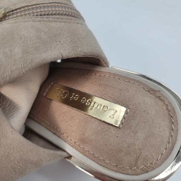 Louise et Cie Lo- Katlin 5.5 M Bone Tan Gray Ankle Suede Leather Women Sandals - Picture 10 of 10